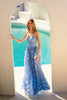 Print Sleeveless Ruffled Slit Gown by Juliet JT2572U - Long Formal Dresses