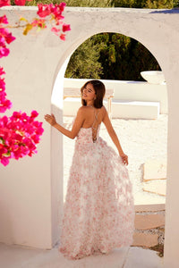 Print Sleeveless Ruffled Slit Gown by Juliet JT2572U - Long Formal Dresses