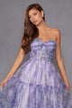 Print Strapless A-line Gown by Juliet JT2507A - Long Formal Dresses