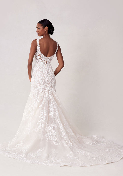 MGNY Madeline Gardner New York 2731 Long Beaded Lace Wedding Dress