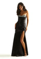 Prom Dresses Beaded Long Formal Mermaid Slit Prom Dress Black