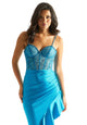 Madeline Gardner New York 49030 Long Formal Ruffle Slit Corset Prom Dress