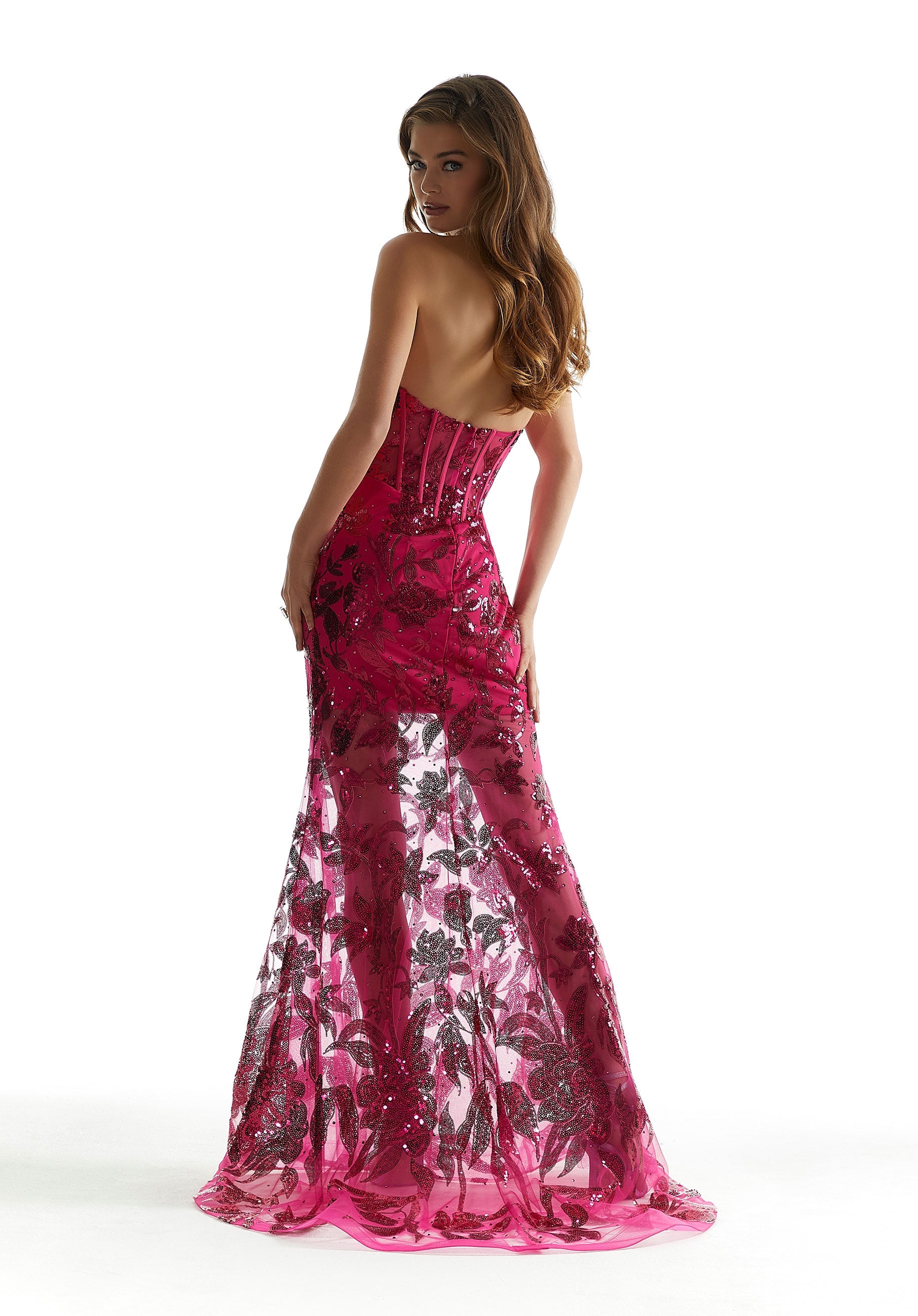 Madeline Gardner New York 49032 Long Formal Floral Sequin Prom Dress