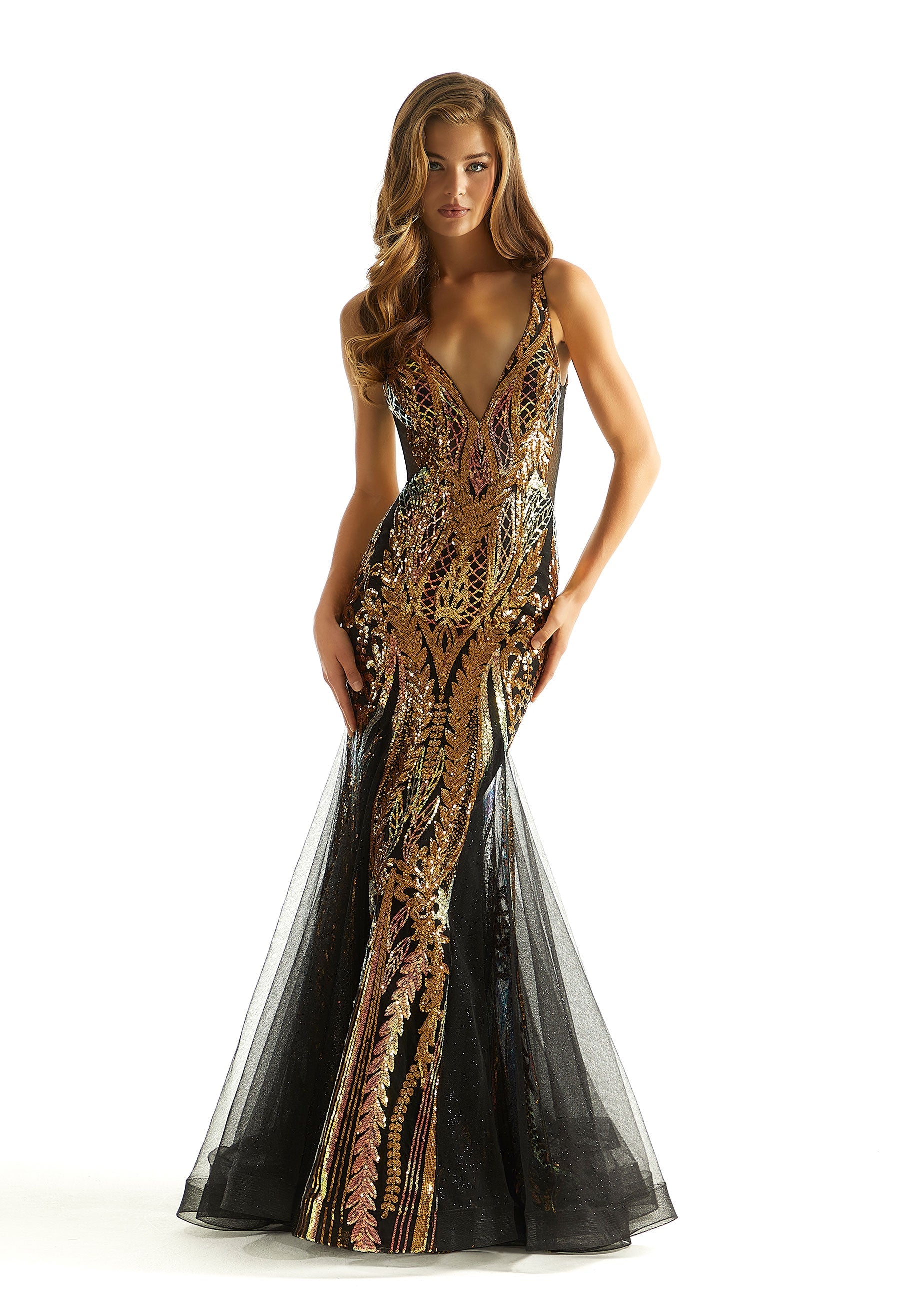 Prom Dresses Long Formal Mermaid Evening prom Dress Black/Gold
