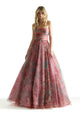 Prom Dresses Long Ball Gown Floral Print Prom Dress Bubble/Multi