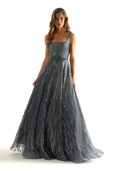 Prom Dresses Long Sequin Ball Gown Glitter Prom Dress Gunmetal