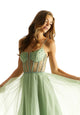 Madeline Gardner New York 49069 A Line Formal Long Corset Prom Dress