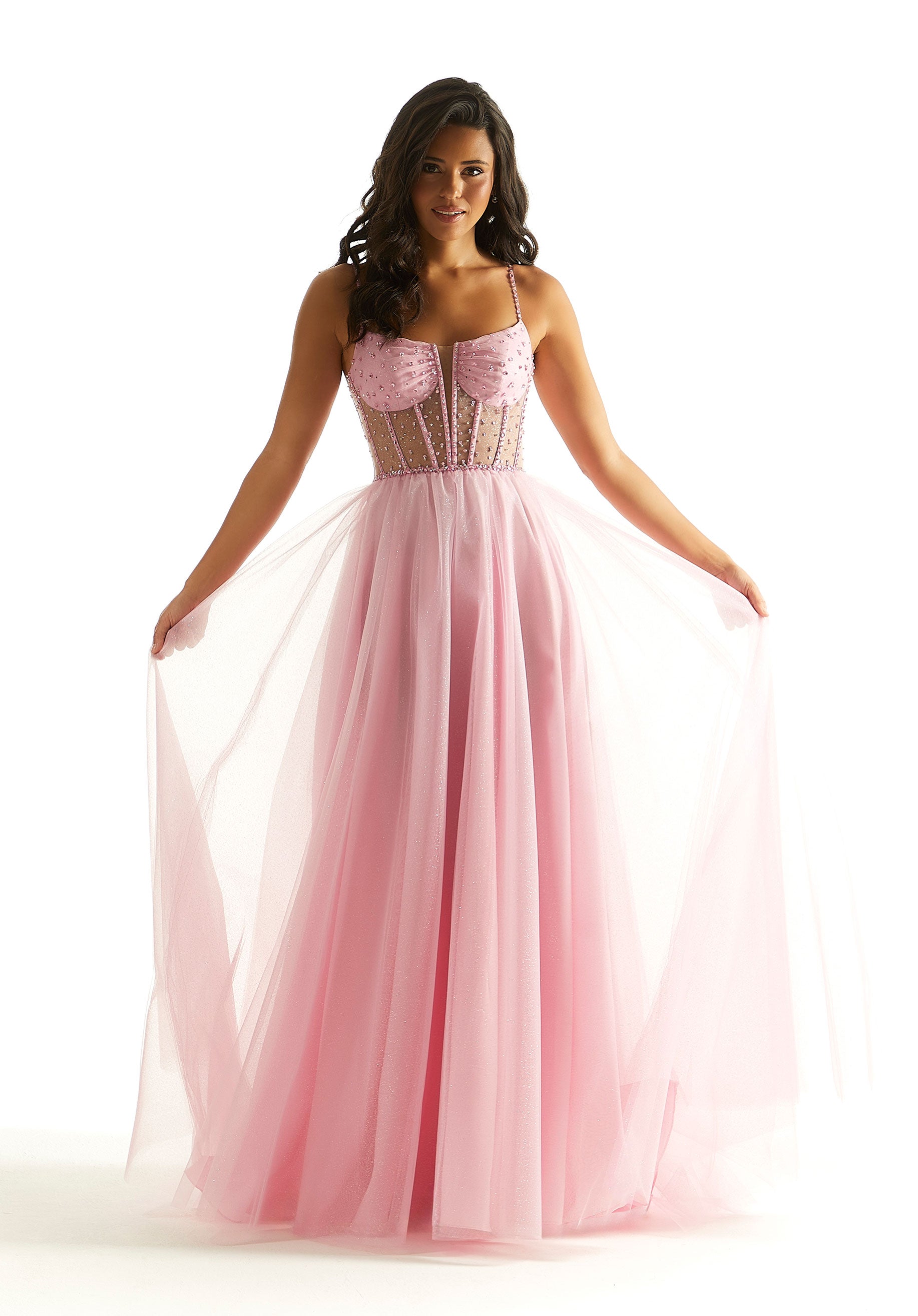 Prom Dresses A Line Formal Long Corset Prom Dress Pucker Up Pink