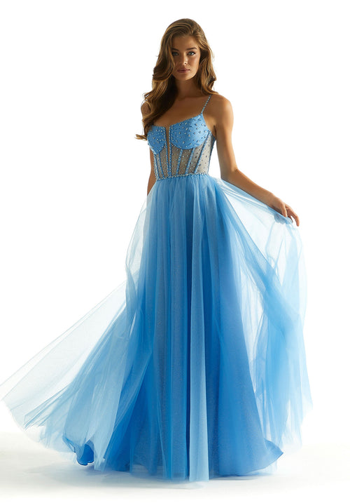 Prom Dresses A Line Formal Long Corset Prom Dress French Blue