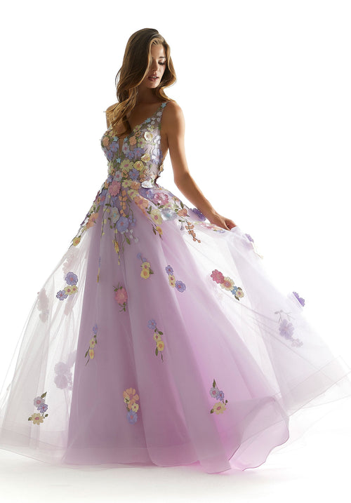 Madeline Gardner New York 49074 Prom A Line Long Formal Floral Dress