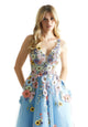 Madeline Gardner New York 49074 Prom A Line Long Formal Floral Dress
