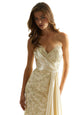 Madeline Gardner New York 49082 Long Fitted Formal Beaded Lace Prom Dress