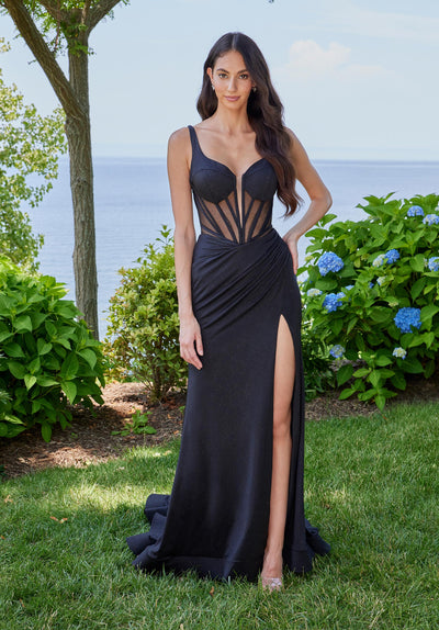 Prom Dresses Prom Formal Long Fitted Glitter Slit Dress Black