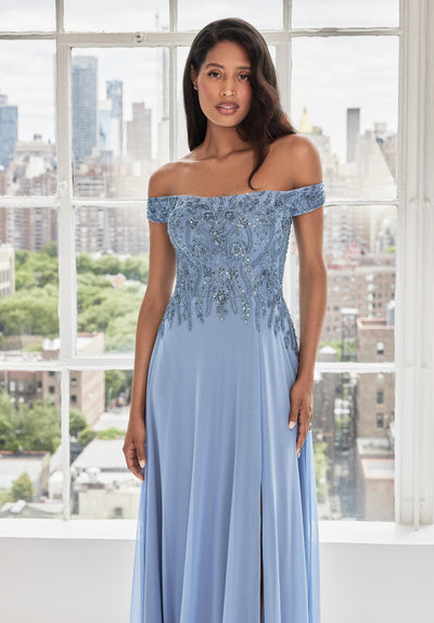 MGNY Madeline Gardner New York 73105 Long Formal Beaded Evening Dress