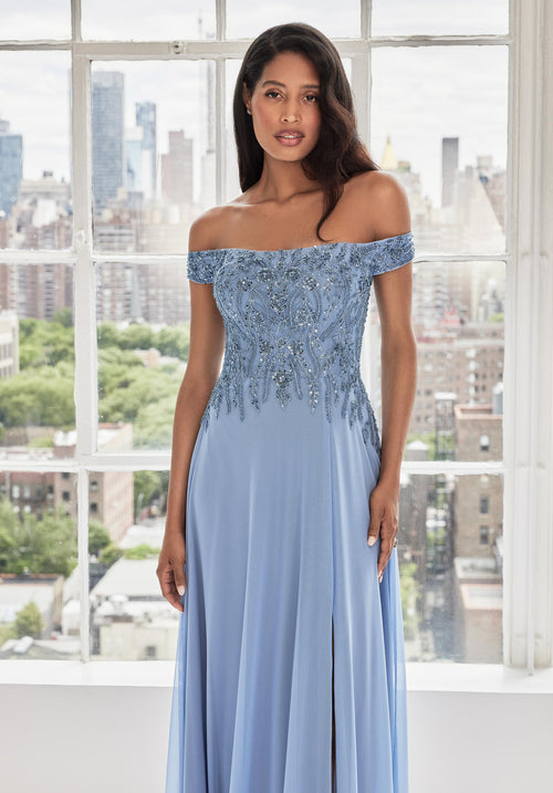 MGNY Madeline Gardner New York 73105 Long Formal Beaded Evening Dress
