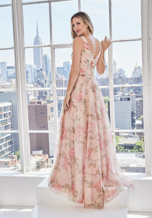 MGNY Madeline Gardner New York 73122 Long Floral A-Line Tulle Gown
