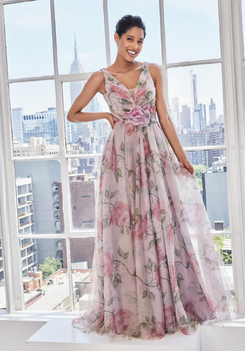 Formal Dresses Long Formal A Line Floral Evening Dress Lilac/Multi