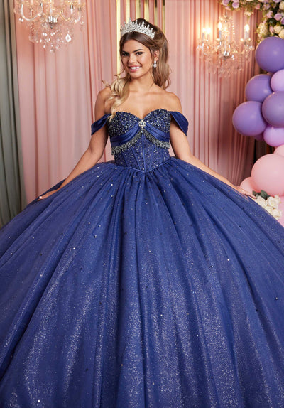 MGNY Madeline Gardner New York 89515 Long Beaded Fringe Quinceanera Dress