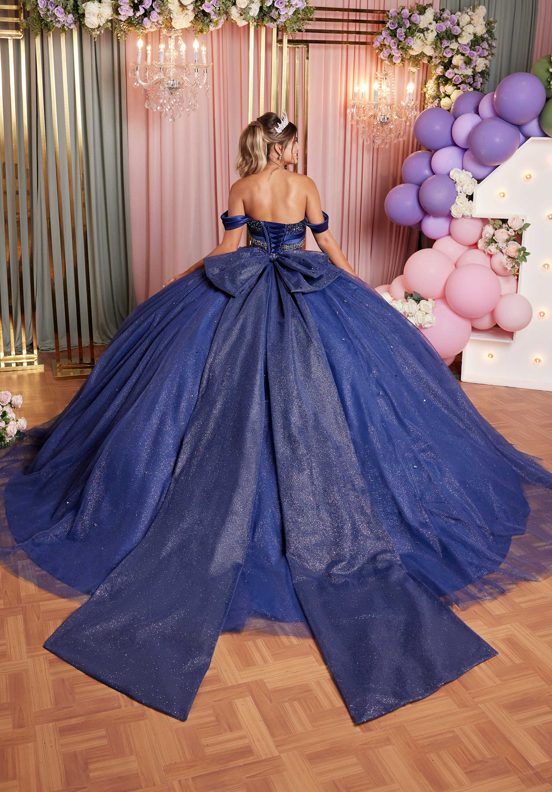 MGNY Madeline Gardner New York 89515 Long Beaded Fringe Quinceanera Dress