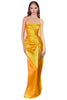 Prom Dress 2025 Metallic Drape Elegant Evening Gown - Yellow / XS - Prom