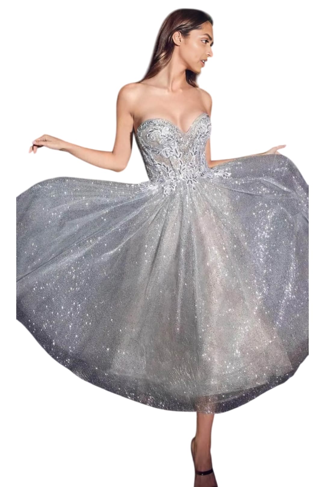Prom Dress 2025 Strapless A-Line Elegant Evening Gown - Silver / 6 - Prom