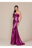 Prom Dress Formal Strapless Metallic Long Sheath Gown by Nox Anabel T1499 - MAGENTA / 00 - Dress