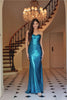 Prom Dress Formal Strapless Metallic Long Sheath Gown by Nox Anabel T1499 - TEAL / 00 - Dress