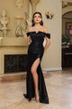 Prom Dress Off Shoulder Mermaid Formal Gown By MQ2155 - BLACK / 4 - Dress