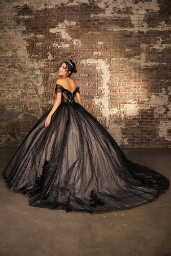 Prom Dress Off Shoulder Sequin Masquerade Ball Gown By Layla K LK244 - Dress
