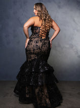 Prom Dress Plunging V-Neck Beaded Formal Gown By Royal Queen RQ8148