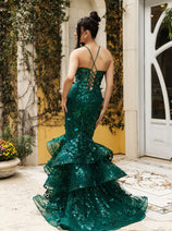 Prom Dress Plunging V-Neck Beaded Formal Gown By Royal Queen RQ8148