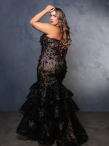 Prom Dress Plunging V-Neck Beaded Formal Gown By Royal Queen RQ8148