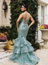 Prom Dress Plunging V-Neck Beaded Formal Gown By Royal Queen RQ8148