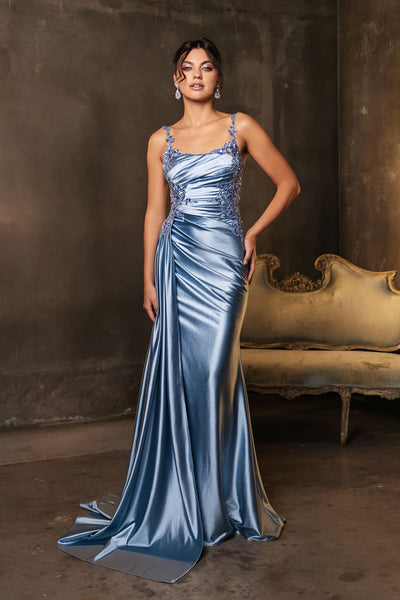 Prom Dress Square Neck Sleeveless Gala Gown By May Queen MQ2145B - Dress