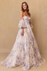 Prom Dress Strapless Print Puff Sleeves Gown By Amelia Couture SU084 - Dress