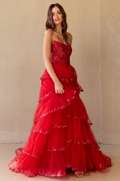 Prom Dress Sweetheart Illusion Bodice Gala Gown By Amelia Couture 4033 - Dress