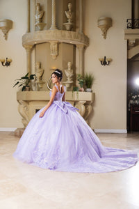 Prom Dress V-Neck Pleated Masquerade Ball Gown By Layla K LK269 - Dress