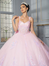 Quinceanera Dress Corset Pleated Embroidered Ball Gown Layla K LK269