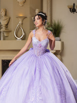 Quinceanera Dress Corset Pleated Embroidered Ball Gown Layla K LK269