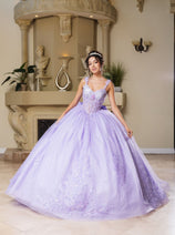 Quinceanera Dress Corset Pleated Embroidered Ball Gown Layla K LK269