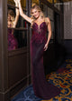 Rachel Allan 70855 Beaded Sheer V-Neck Slit Gown