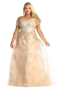 Prom Dresses A Line And Plus Size - GOLD / 4