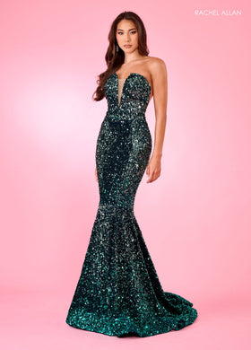 Rachel Allan 70293 Strapless Velvet Prom Dress