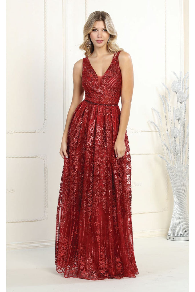 Prom Dresses Plus Size - BURGUNDY / 4 - Dress