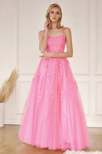 Prom formal A-line Evening Gown - FUCHSIA / XS