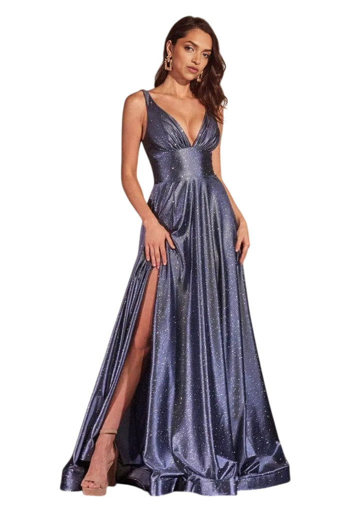 Prom Gown 2025 Plunging V-Neck Sleeveless Elegant Evening Dress - Royal / 18 - Prom