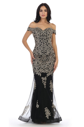 Eva USA 5154 Prom Long Off Shoulder Fitted Formal Dress