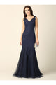 Prom Long Sleeveless Formal Fitted Lace Dress - The Dress Outlet