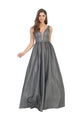 Prom Long Sleeveless Formal Metallic Ball Gown - The Dress Outlet