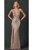 Prom Sequined Formal Gown - CHAMPAGNE / XS